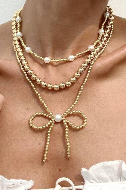 Bessie Layered Bow Necklace