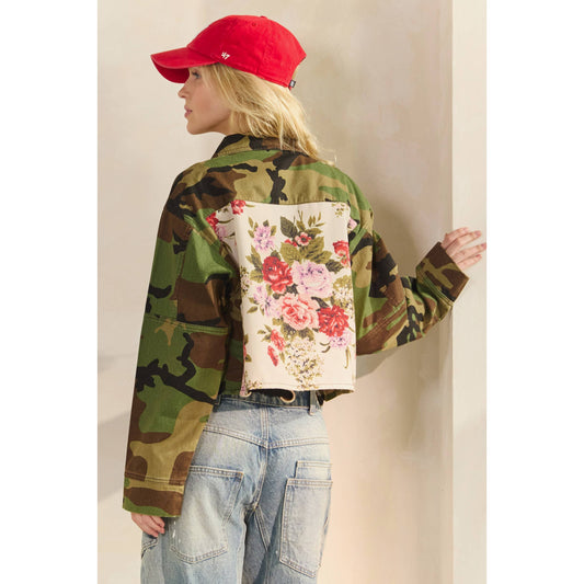 Floral Camo Crop Jacket