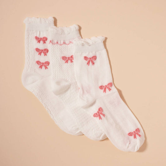 Bow Socks 3pk