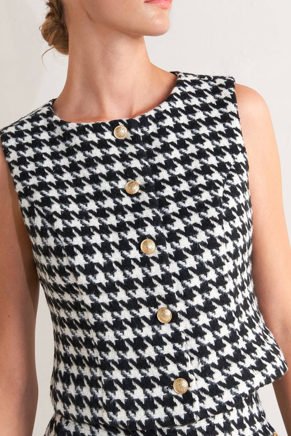 Clarissa Houndstooth Vest