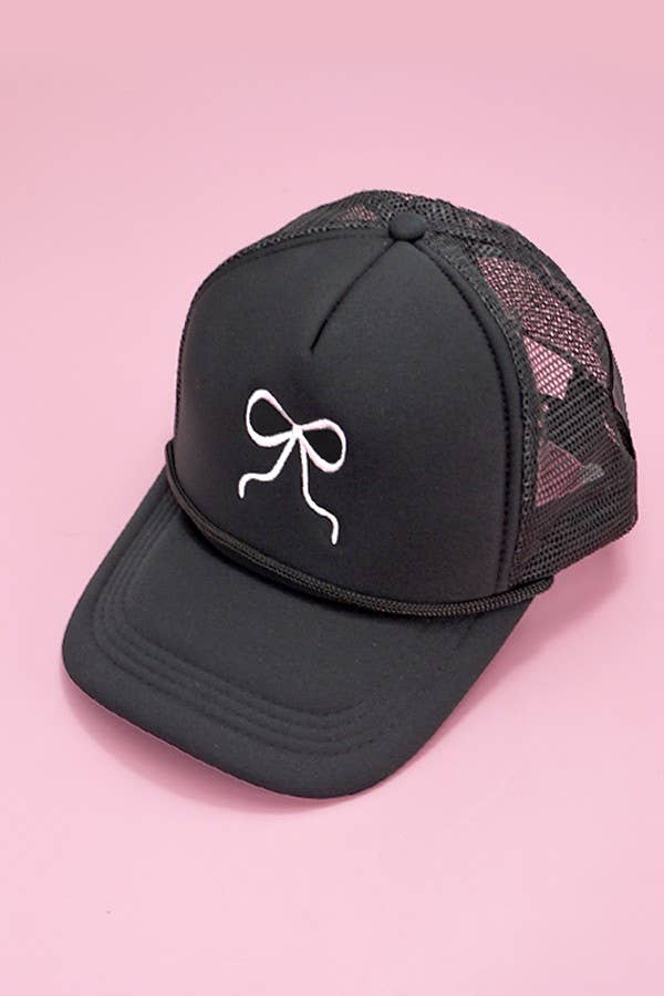 Bow Trucker Hat: Black