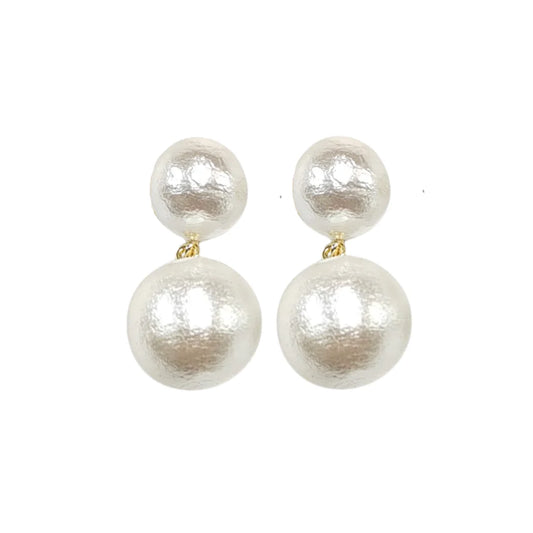 BC- Pearl Double Drop Earrings