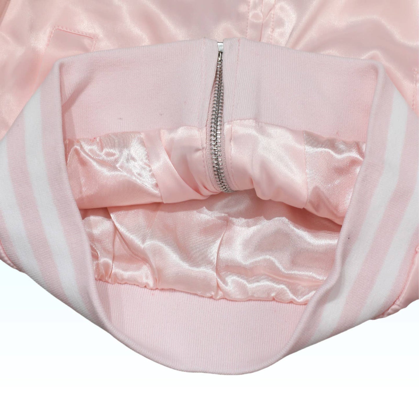 Girls Rhinestone Ballet Satin Bomber Jacket
