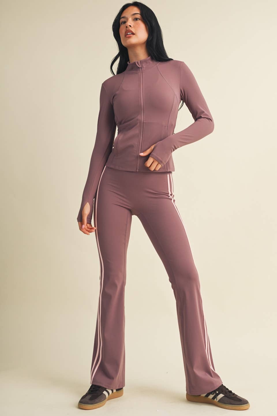 Performance Fitted Full Zip Jacket- Mauve