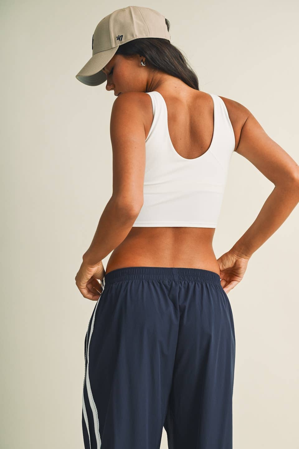 Aligned Performance Cropped Tank Top- Cream