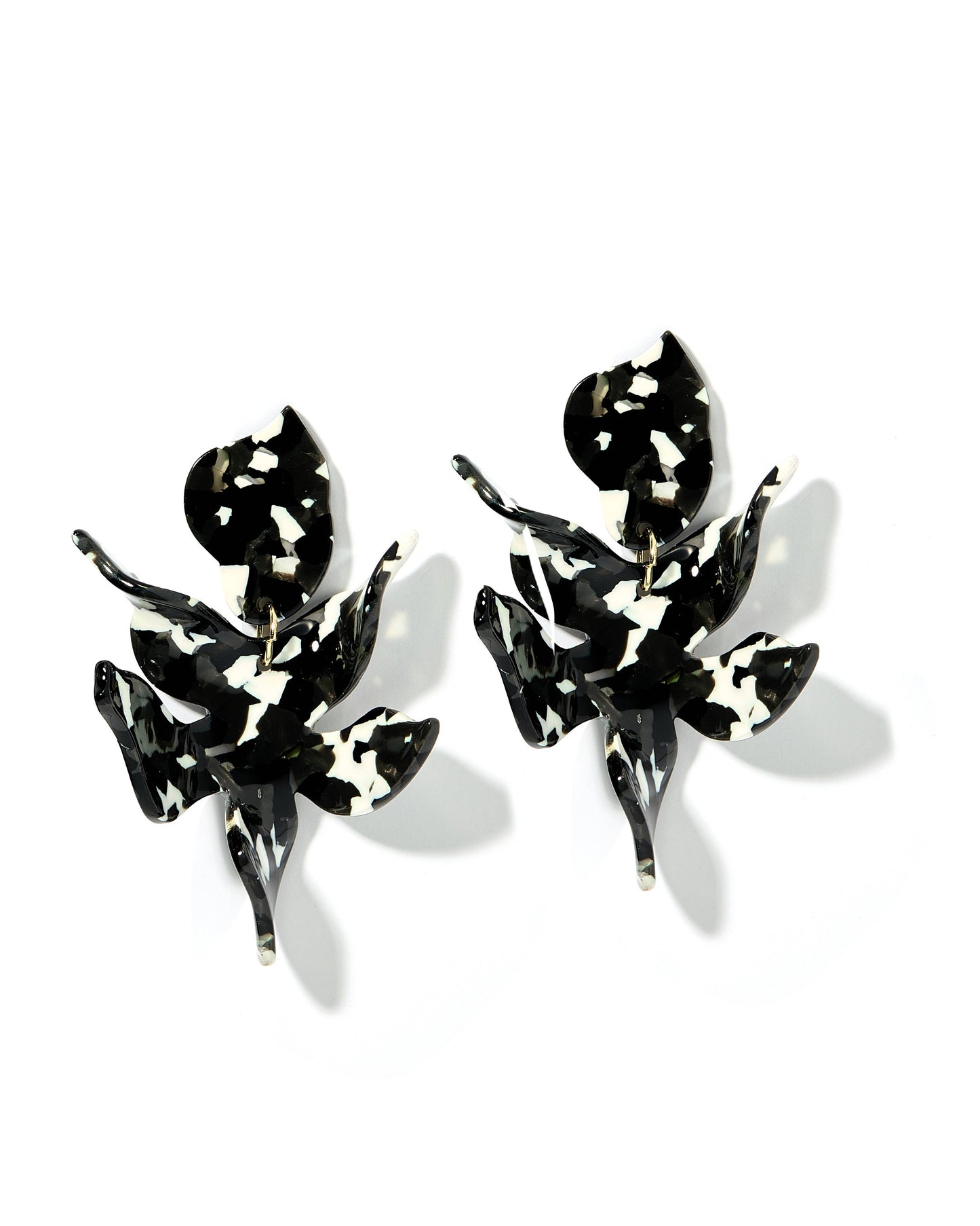 Flora - Black & White Earrings