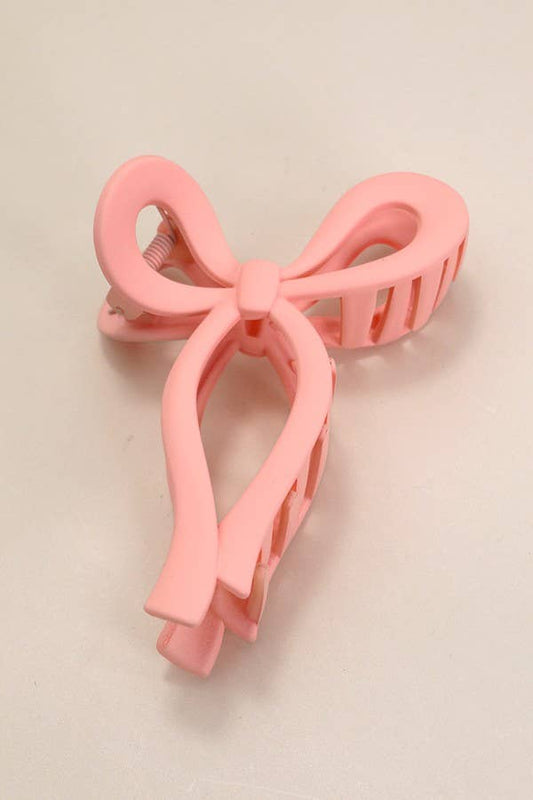 Bow Hair Claw- Peach