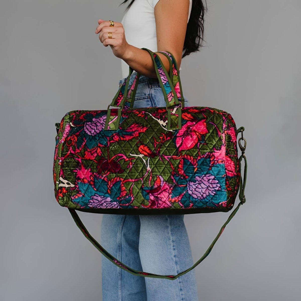 Multicolored Floral Duffel