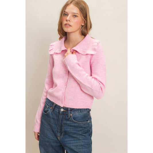 Eliza Ruffled Collar Cardigan