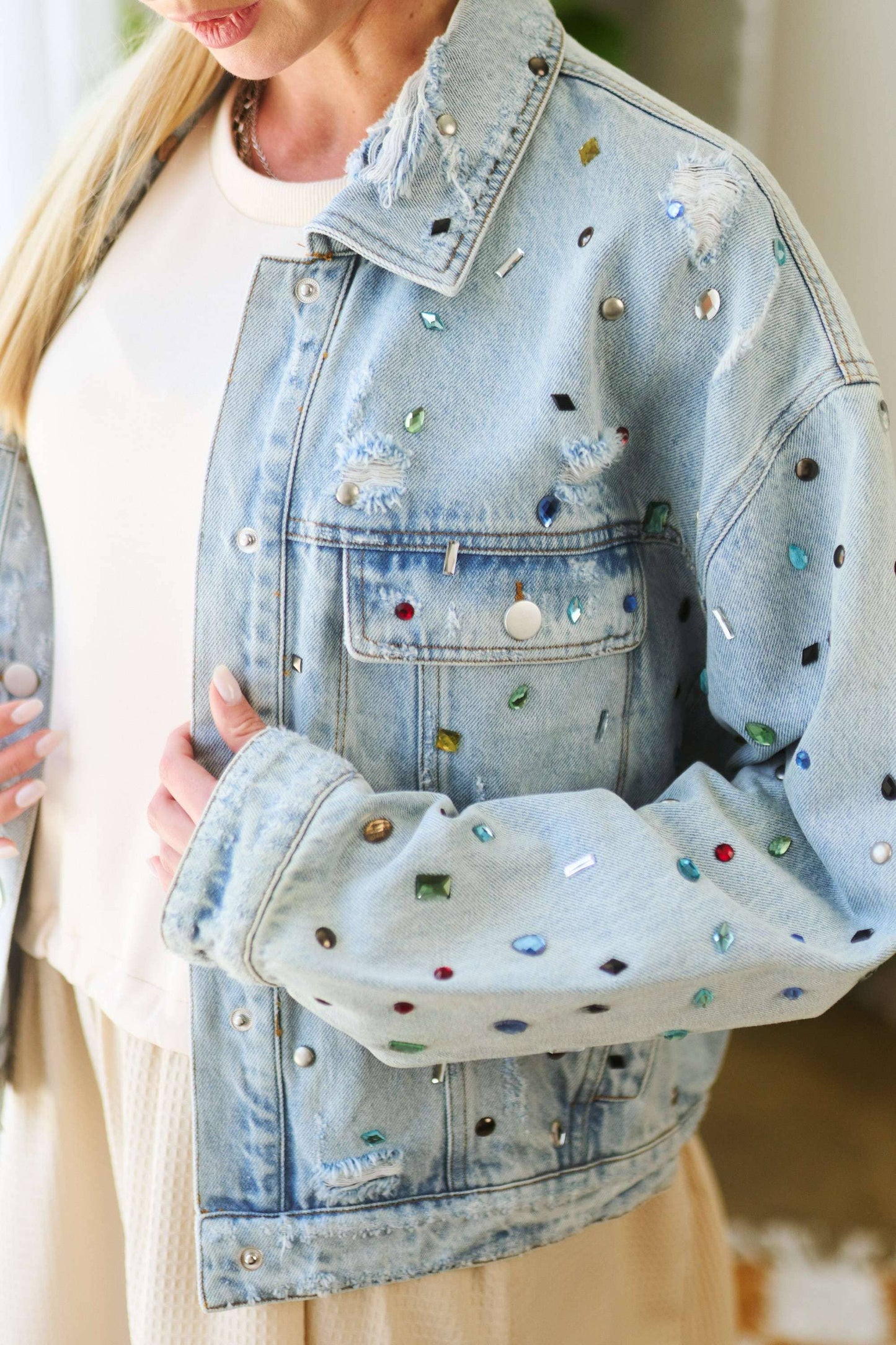 Erin Rhinestone Denim Jacket
