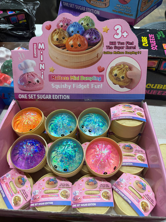 Mini Dumpling Squishy Sugar- Pink Stripe Box