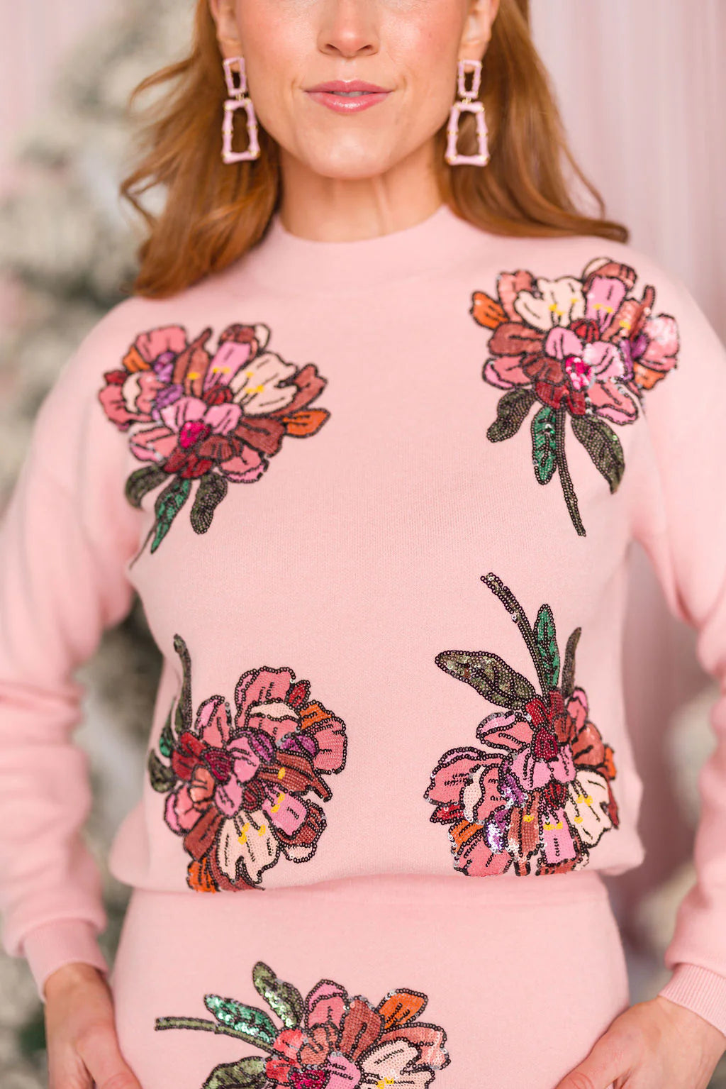 BC- Blushing Pink Floral Sweater