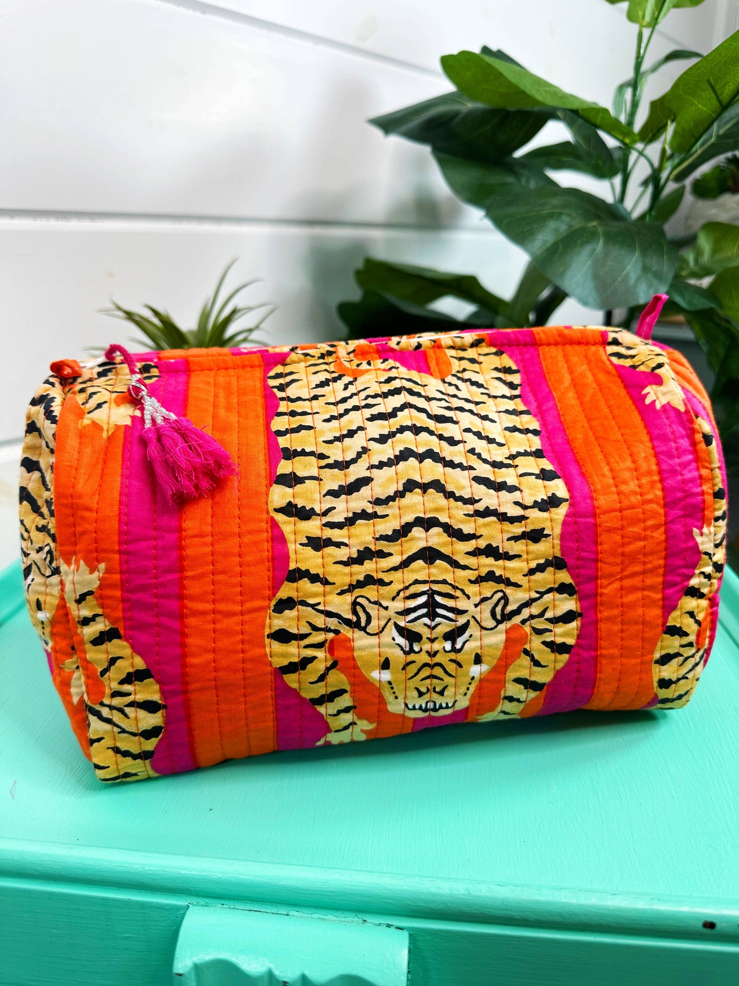 Tigers Cosmetics Bag- Pink/Orange