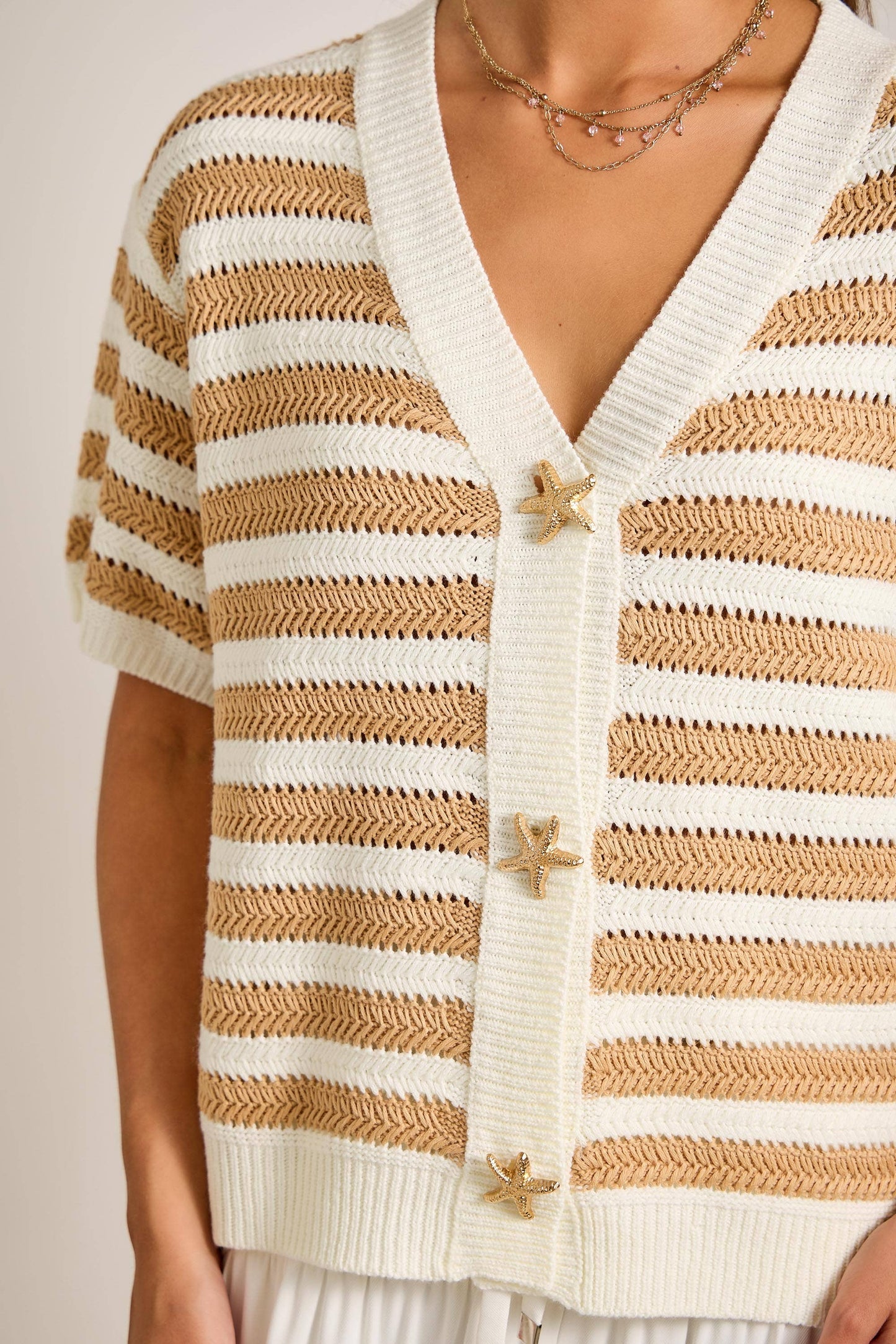 Nautical Stripe Cardigan with Starfish Button
