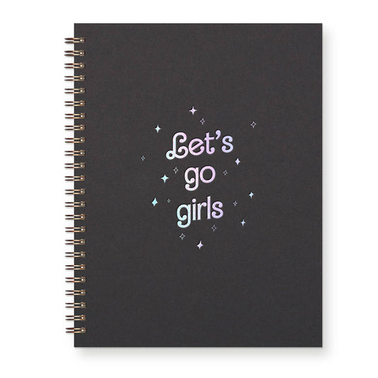 Let's Go Girls Journal: Lined Notebook- Black