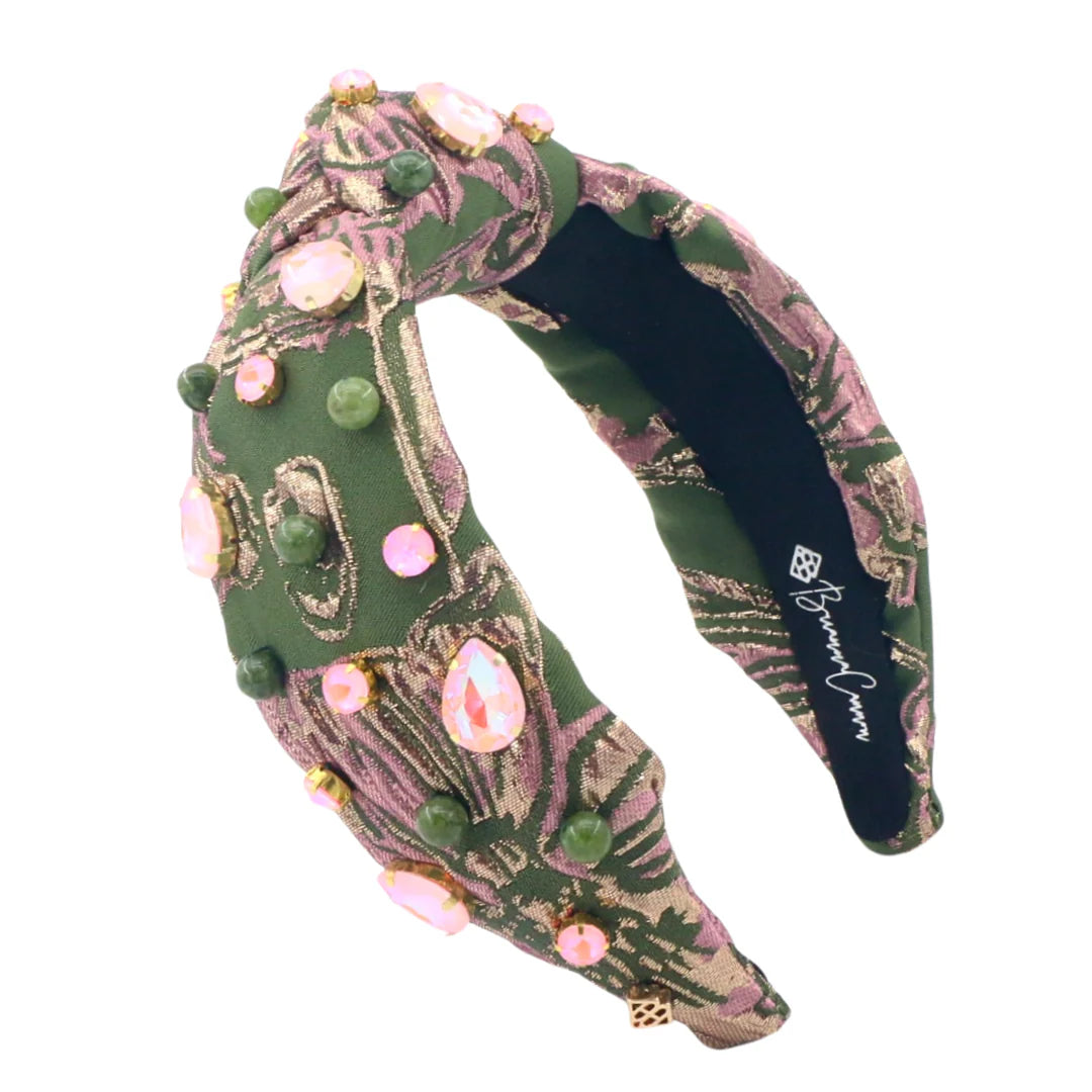 BC- Green & Pink Brocade Headband