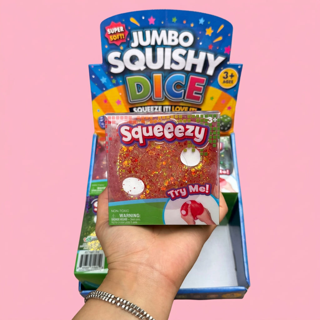 Jumbo Glitter Dice Squishy