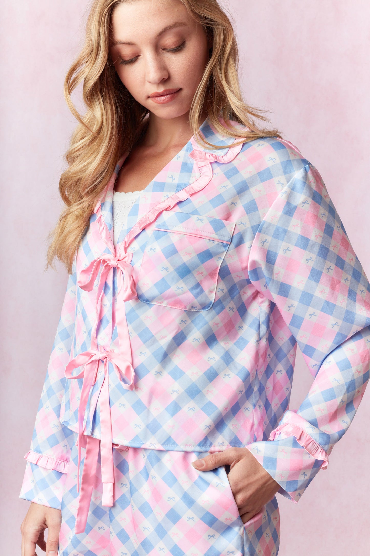Amy Bow Satin Pajamas