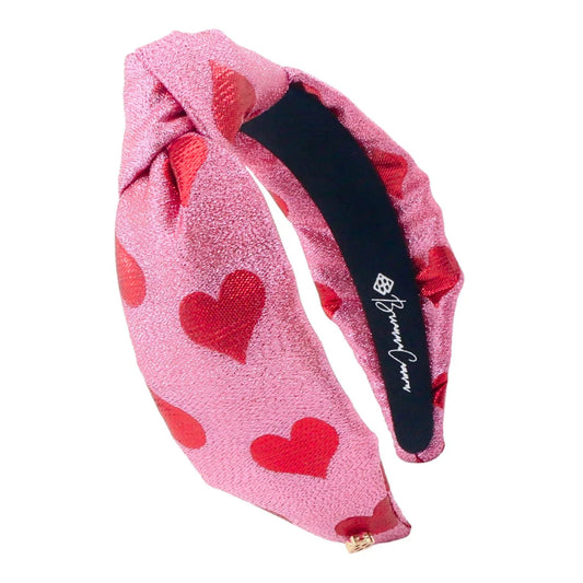 BC- Pink Red Hearts Shimmer Headband