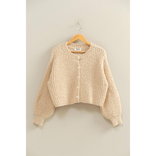Rosa Button-Up Cardigan- Cream