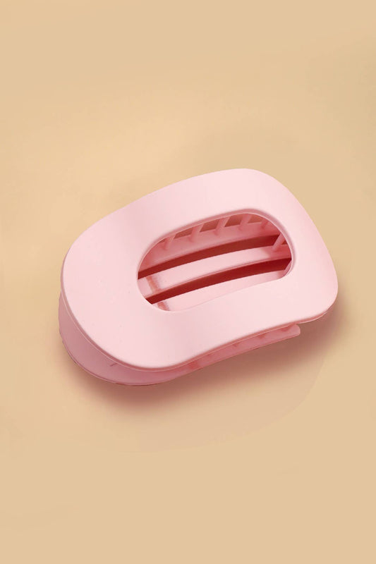 Jumbo Lay Flat Oval Hair Claw: LT PINK