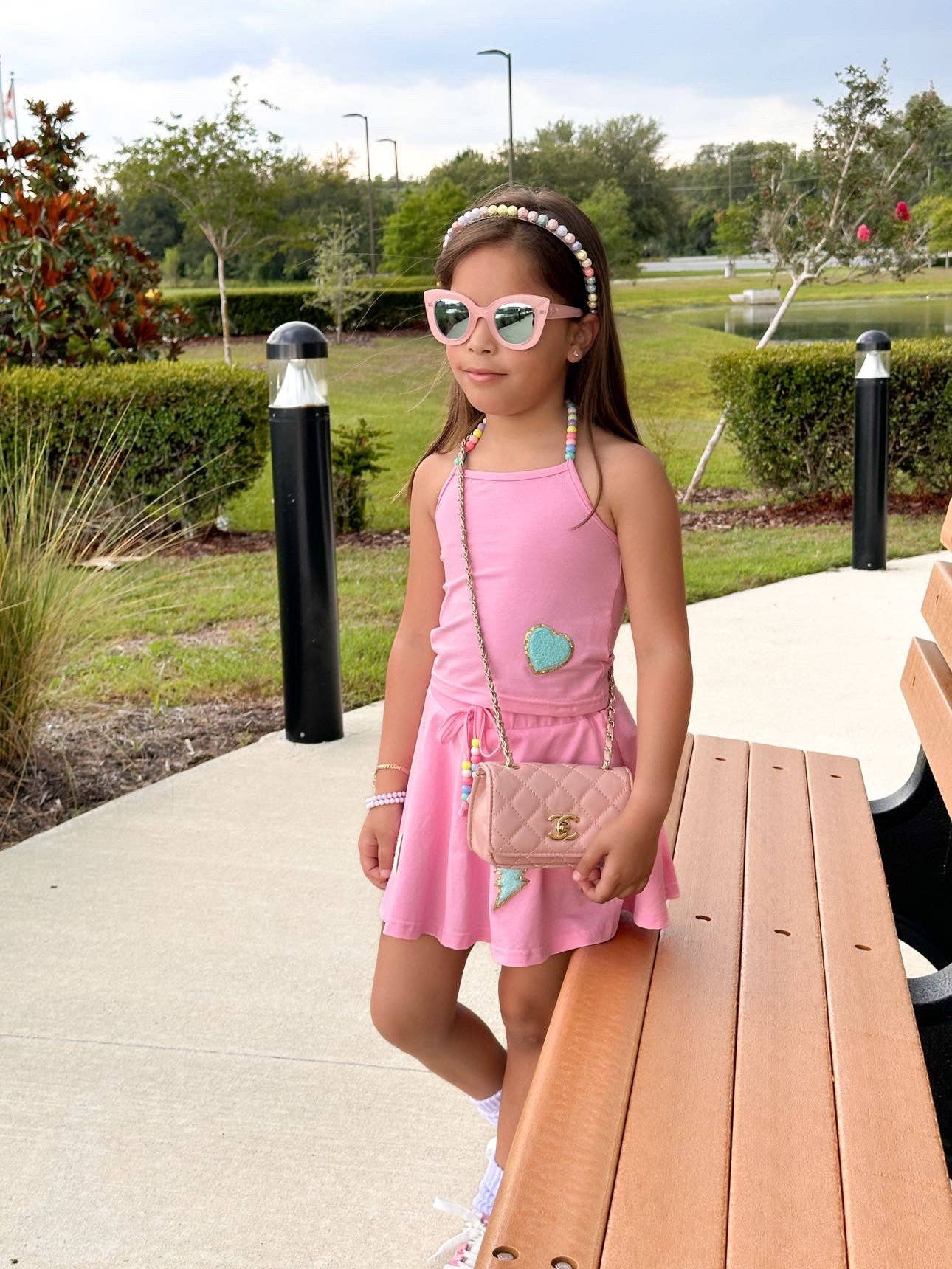 Girls Beaded Skort Set