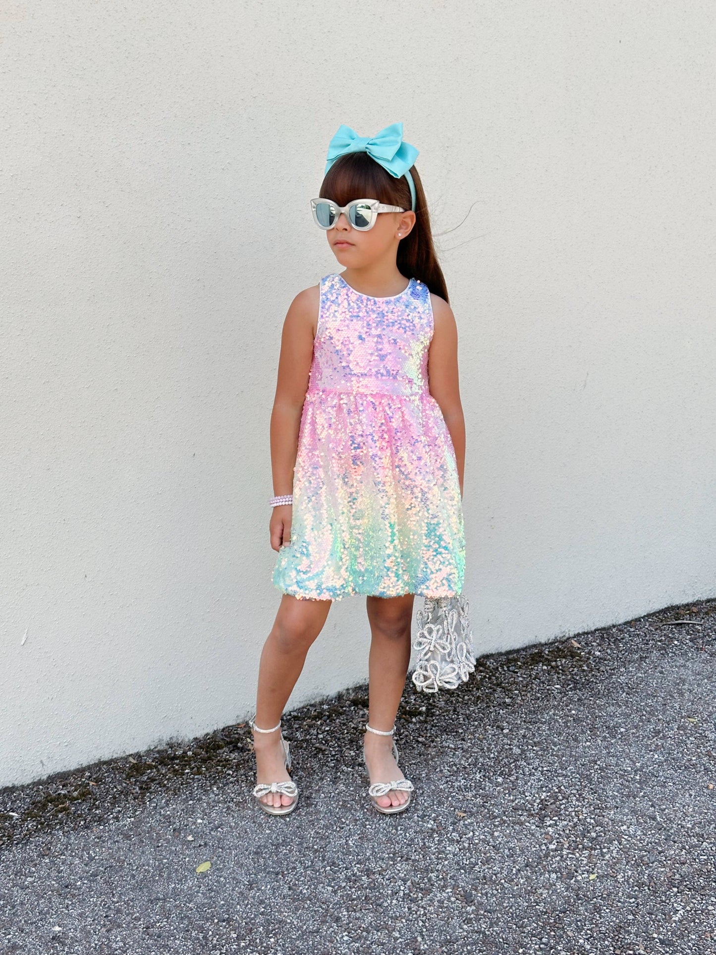 Girls Ombre Sequin Dress