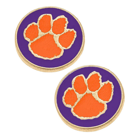 Clemson Tigers Enamel Disc Earrings