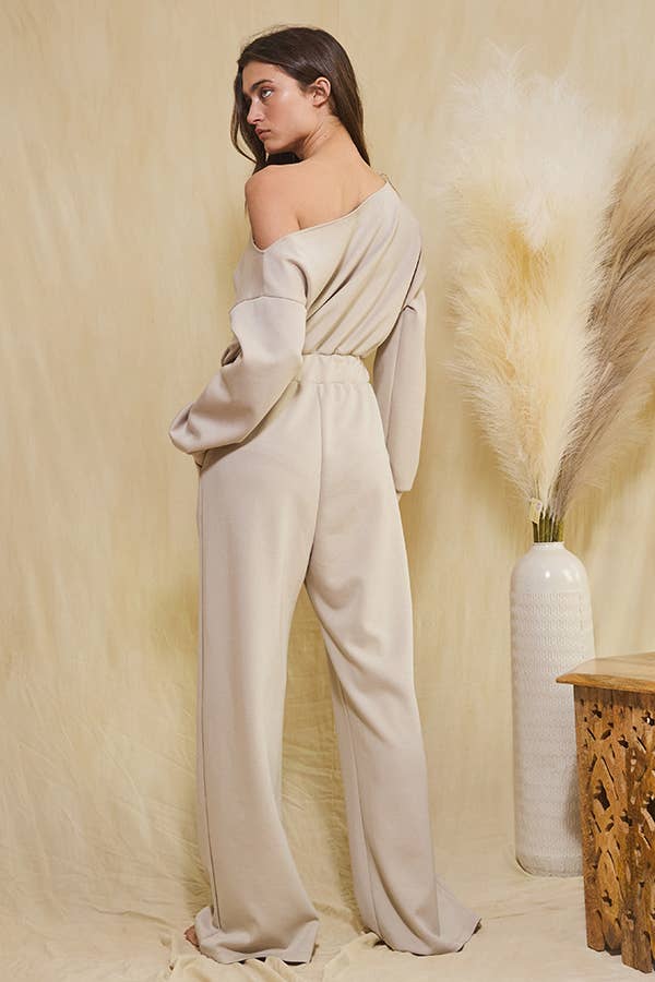 Silvy Scuba Jumpsuit- Sand