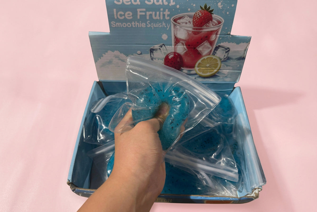 Blue Raspberry Icy Slushy Ball Squishy