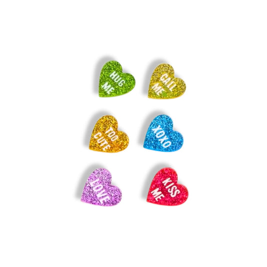 BC- Valentines Conversation Heart Studs