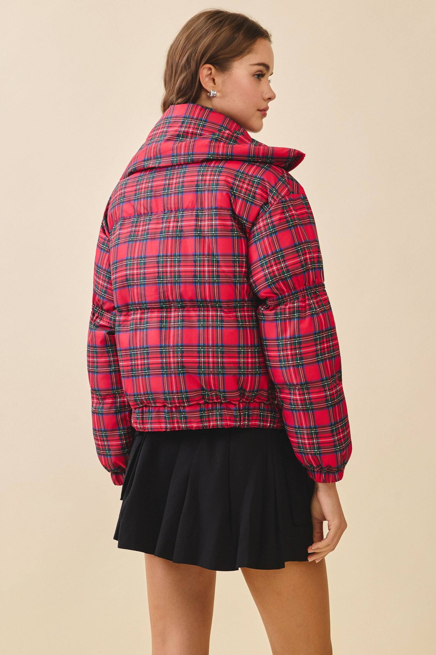 Plaid Puffer Jacket