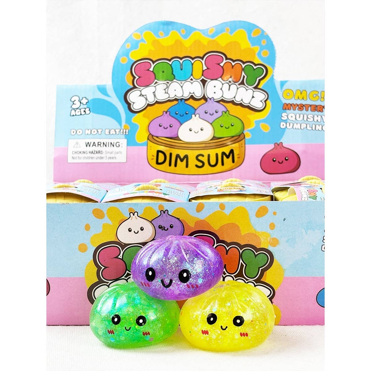 DIM SUM Mini Glitter Water Texture Dumpling Squishy