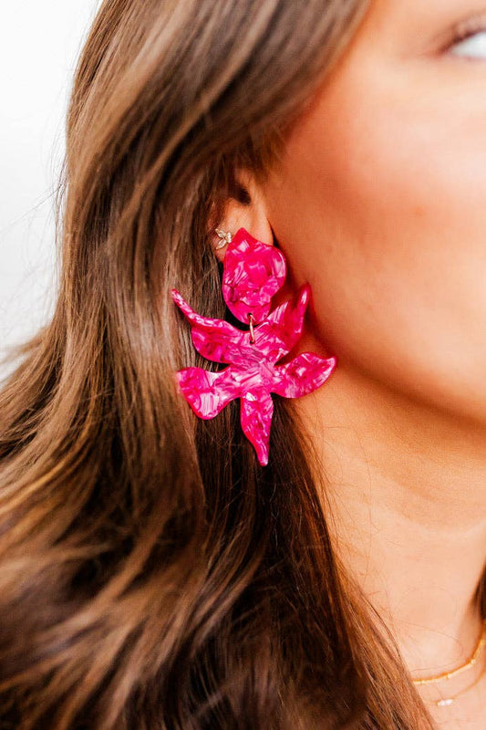 Flora - Pearlized Pink Earrings