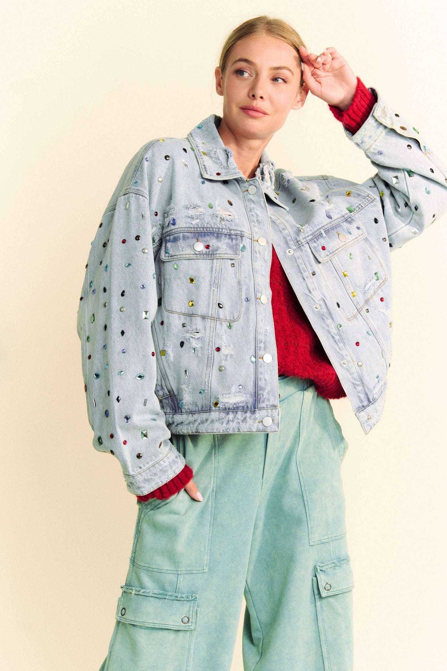 Erin Rhinestone Denim Jacket