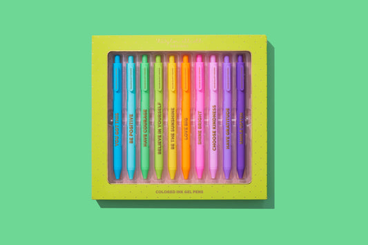 Motivational Gel Pen Set - Asst Colors - 10 Piece Set