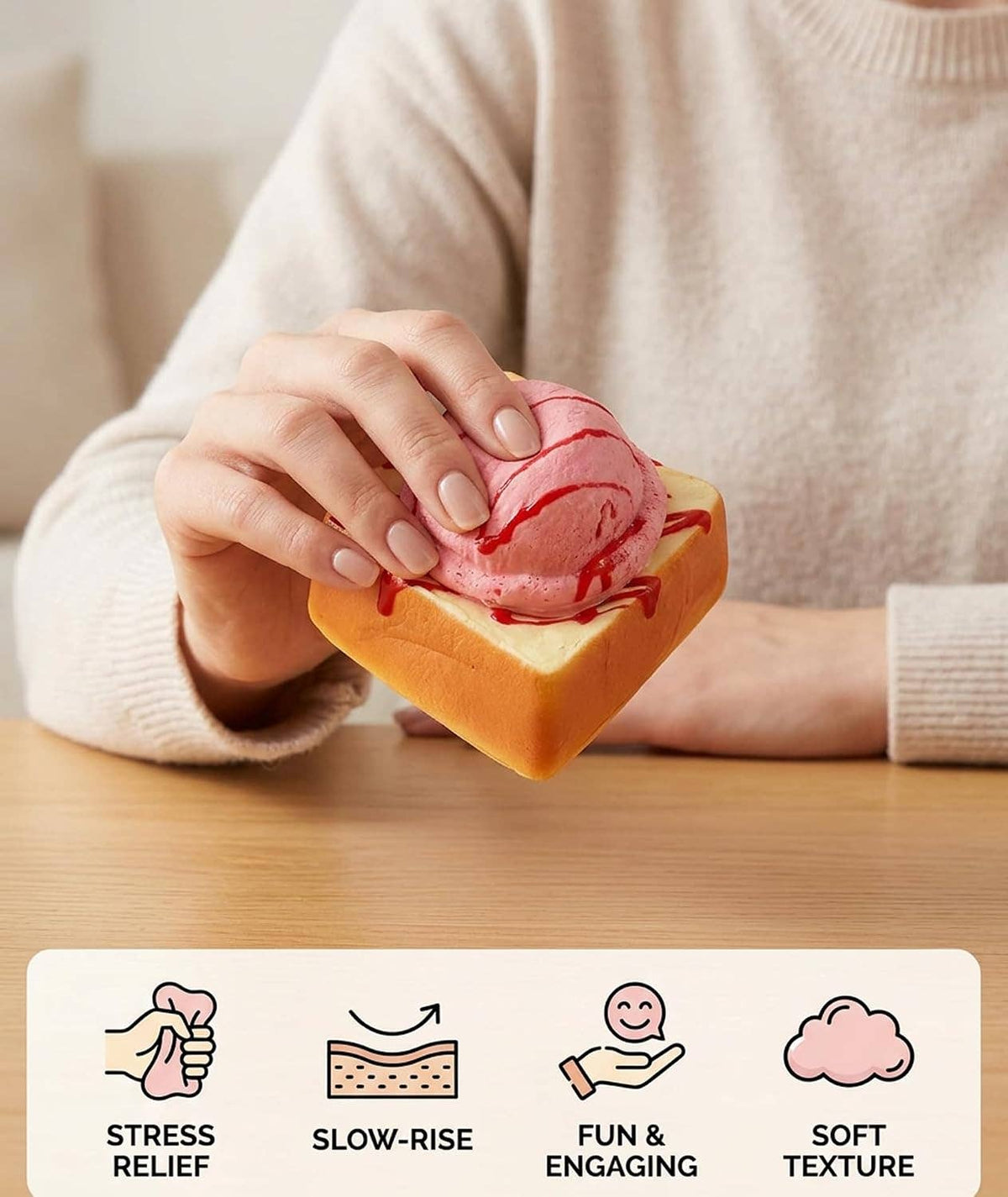Sweet Scented Slow-Rise Ice Cream Toast Squishy