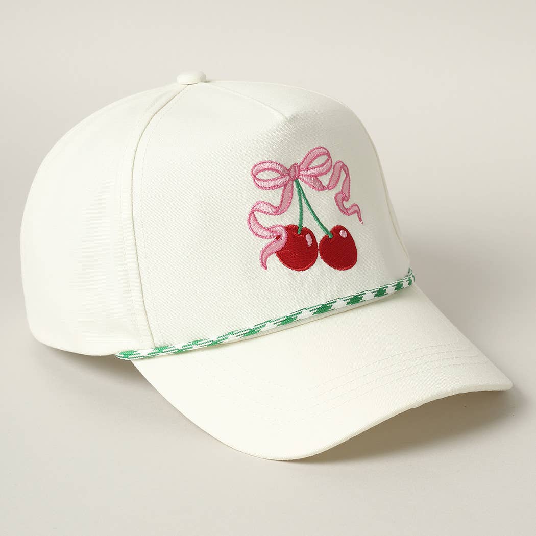 Cherry Ribbon Trucker Hat: Green