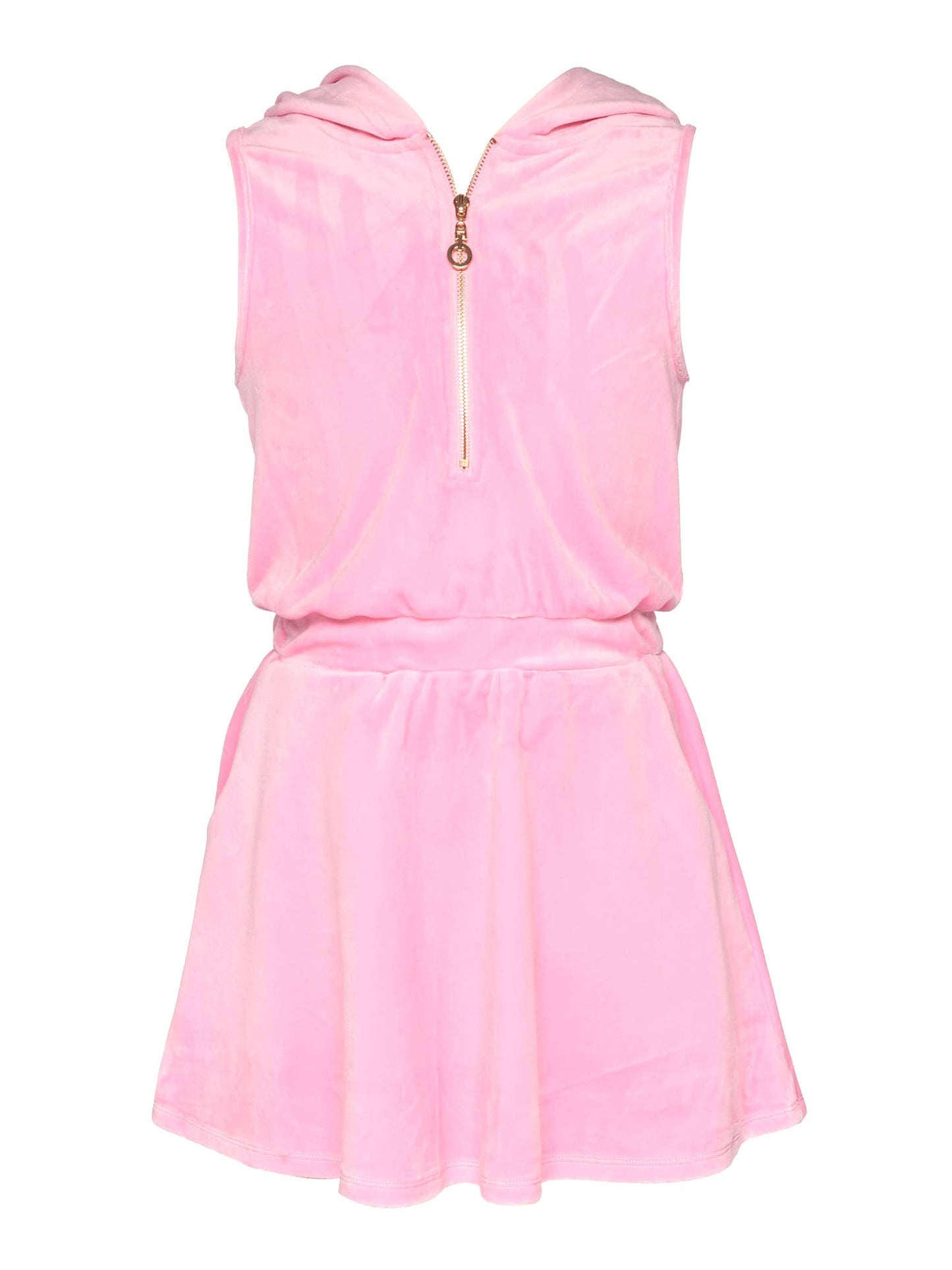 Girls Paris Velour Hoodie Dress