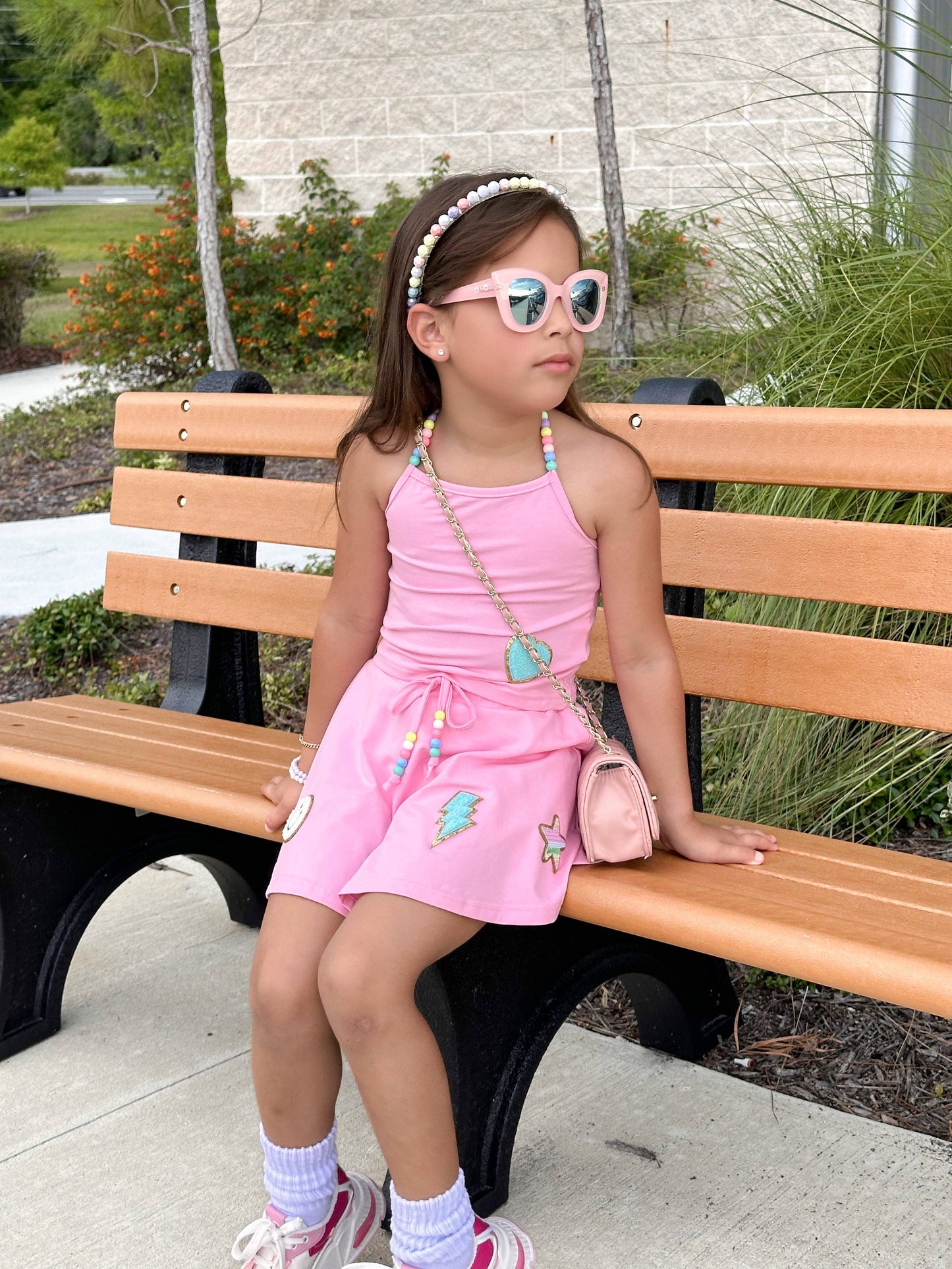 Girls Beaded Skort Set