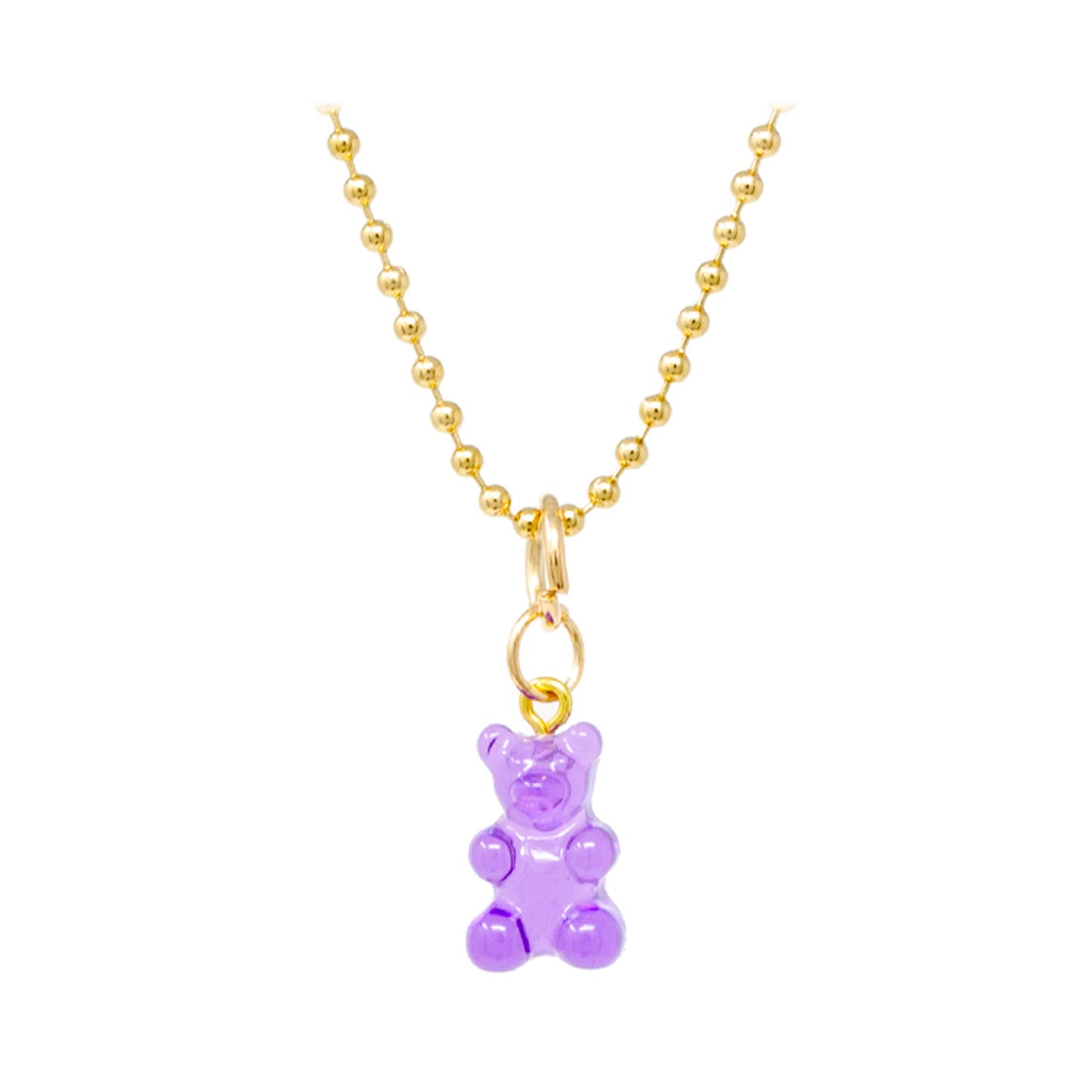 Girls Gummy Bear Necklace- Purple