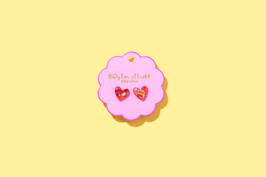 Confetti Heart Stud Earrings