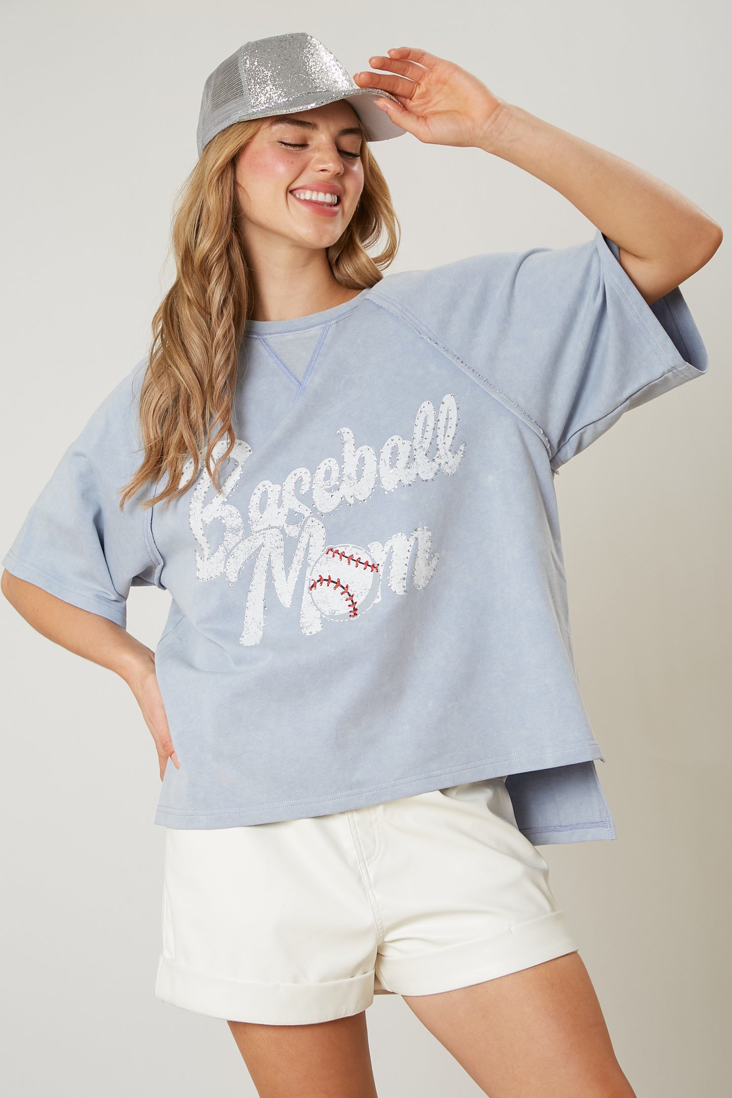 Baseball Mom Rhinestone Tee