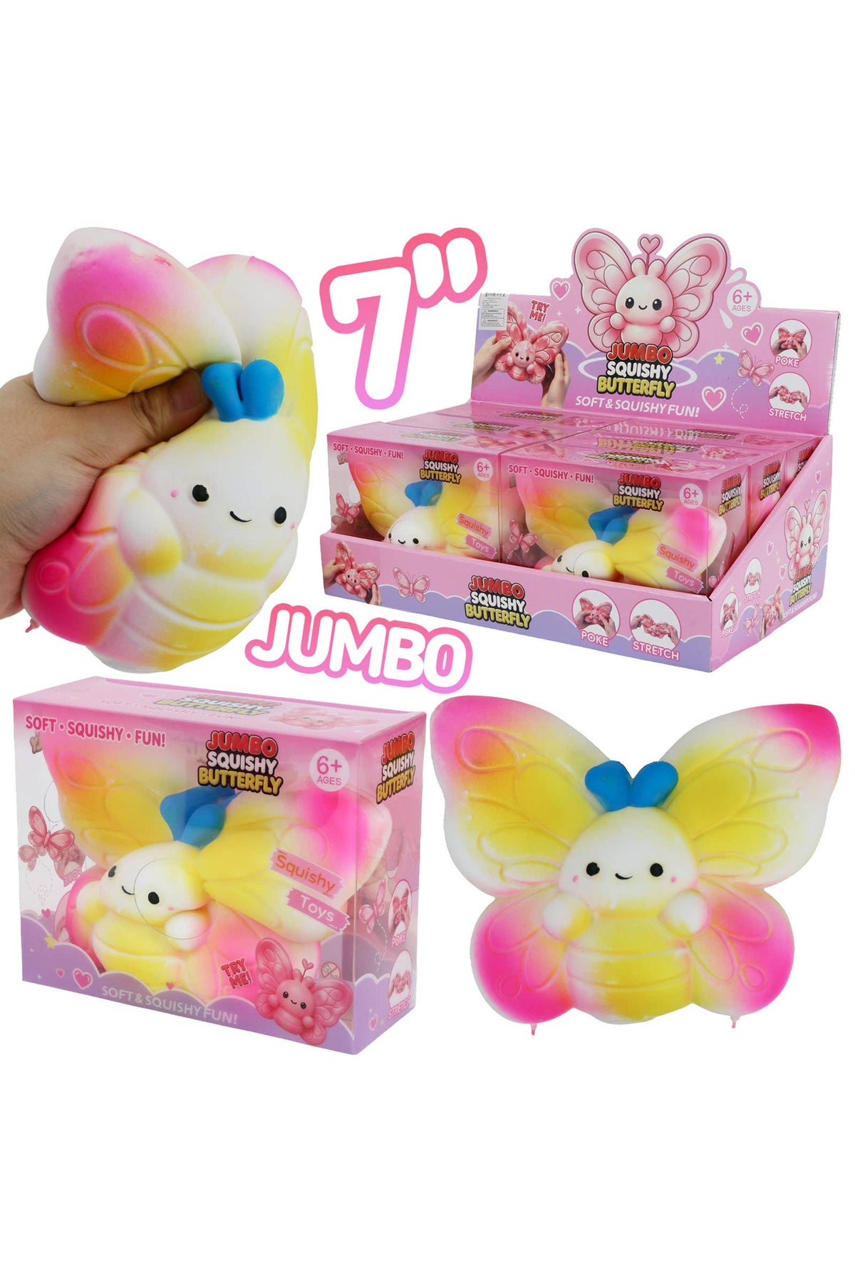 Jumbo 7 Inch Butterfly Squishy