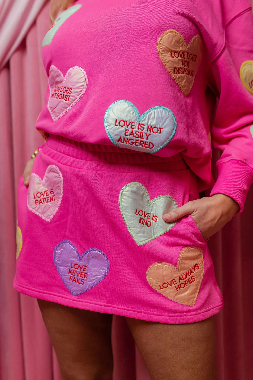 BC- Pink Candy Hearts Skort *PRE-ORDER*