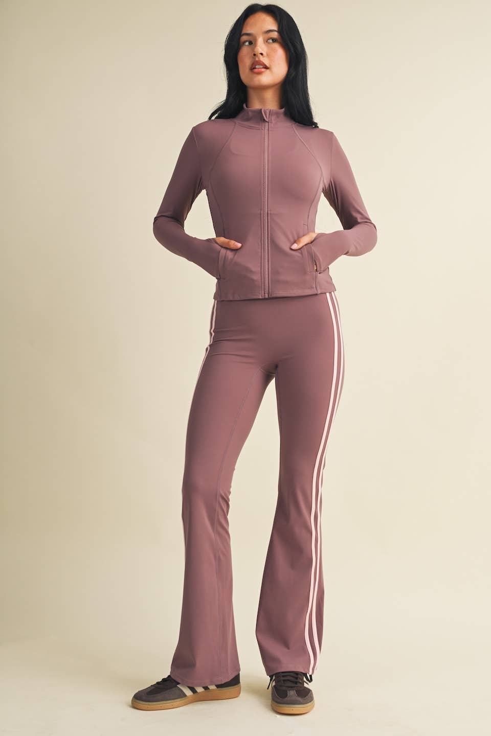 Performance Fitted Full Zip Jacket- Mauve