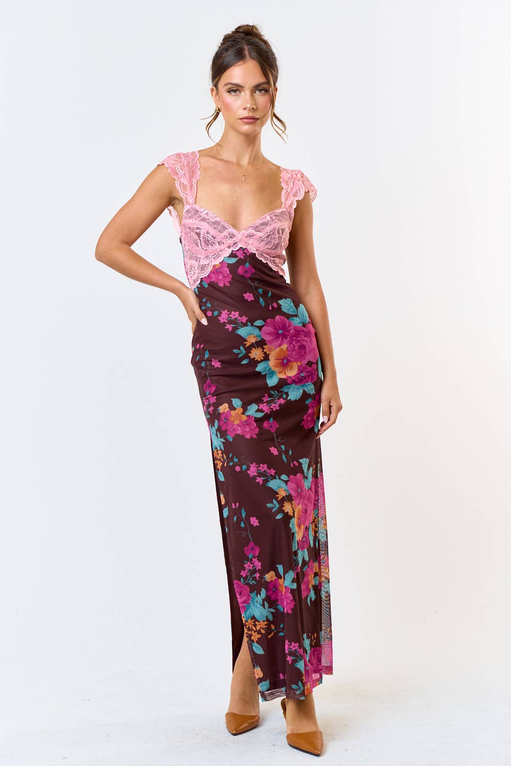 Bella Floral Maxi- Chocolate Strawberry