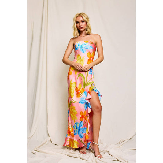 Blossom Strapless Ruffled Dress
