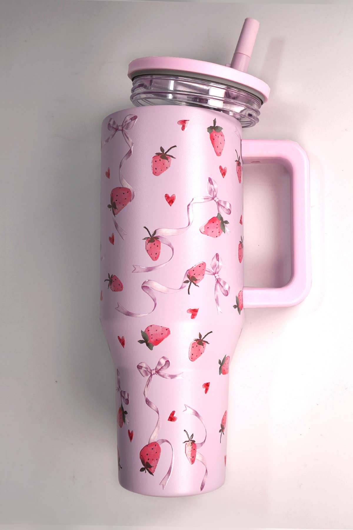 40oz Spill Free Vacuum Tumbler- Lilac Strawberries