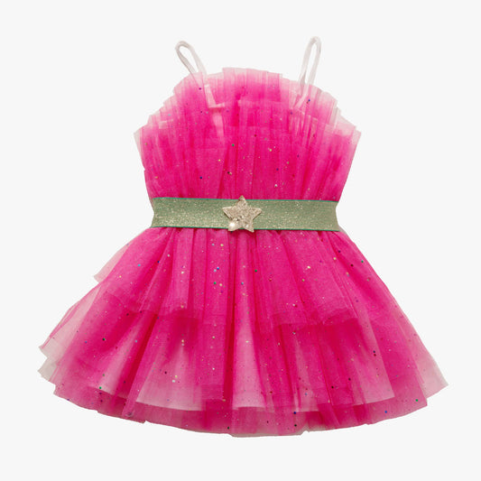 Petite Hailey Star Tulle Dress- Pink